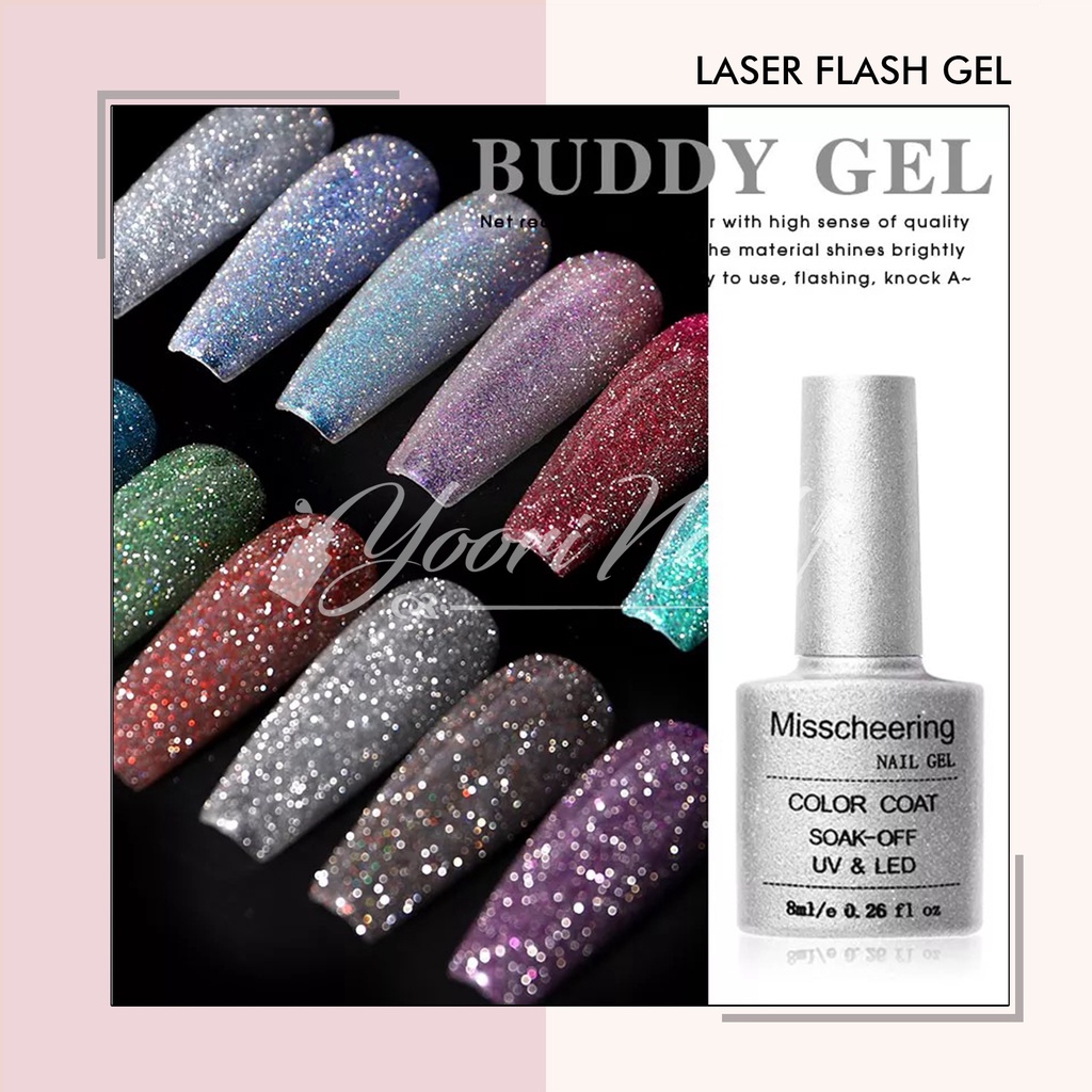 Laser flash gel uv led kutek gel flash 8ml nail art flash laser gel