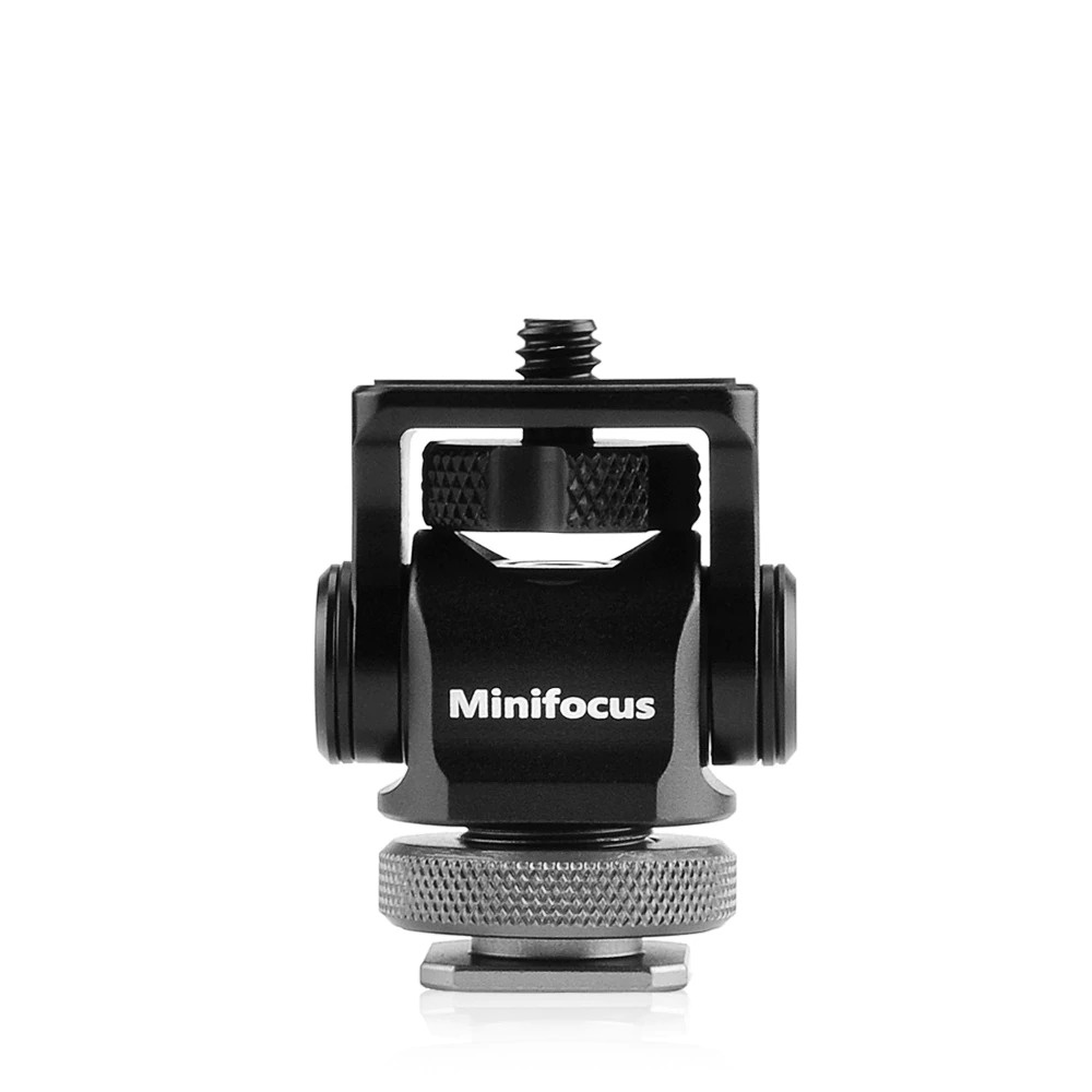 MINIFOCUS Hot Shoe Ball Head Lampu Flash Kamera for Studio Tripod Light Stand 1/4 Inch 360 Degree - MF-1901 - Black