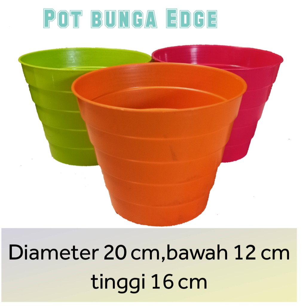 Pot Bunga EDGE Warna warni . D. 20 Cm