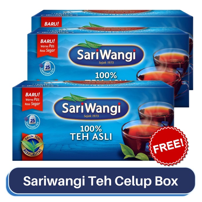 

2+1 SARIWANGI Teh Asli Celup 1.85g x 30s