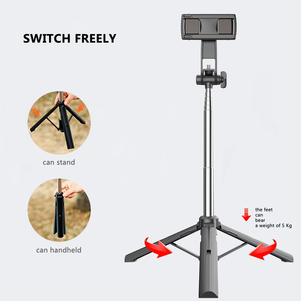 BENCO Selfie Stick Tripod A31 Rotasi 360° Tongsis 80cm Phone Holder Foldable Height Adjustable for Facetime