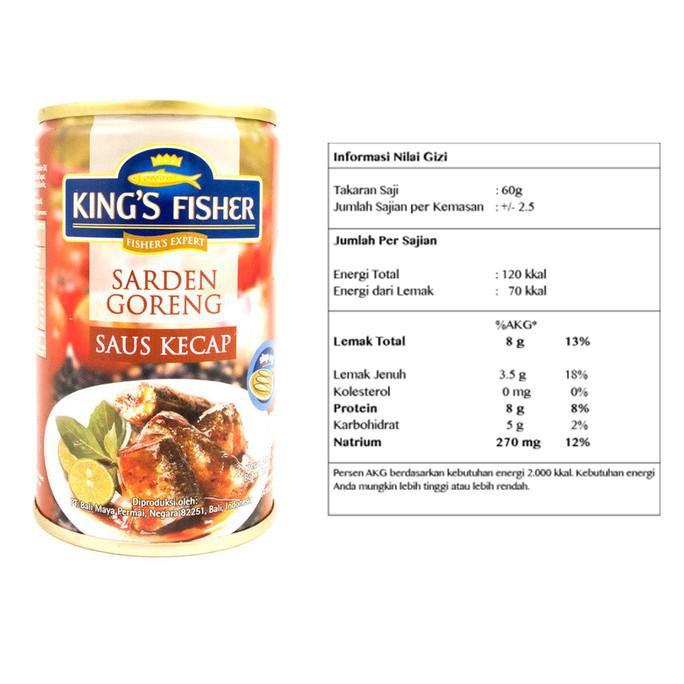 

King's Fisher Paket 3 pcs Sarden goreng kecap Makanan Kaleng 425g king