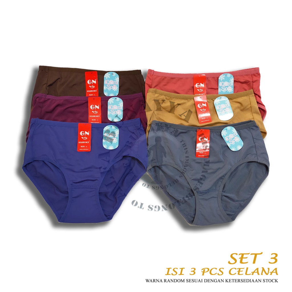 SET Isi 3 Celana Dalam Wanita GOLDEN NICK EXTRA SOFT - CD GOLDEN NICK GNCD-007 - Pakaian Dalam - Underwear