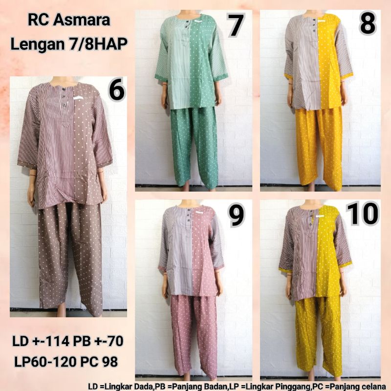 Setelan RC Asmara Lengan 7/8 HAP Celana Panjang Piyama Busui Bu Tejo MTDW + PLTK