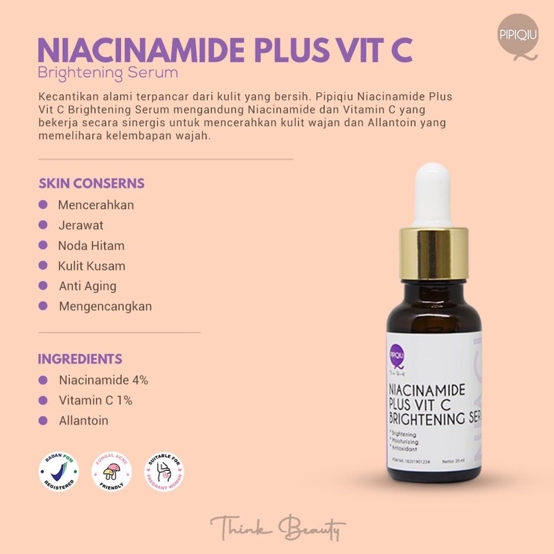 PIPIQIU SERUM WAJAH BPOM SERUM GOLD NIACINAMIDE AHA BHA PHA PEELING HYALURONIC SERUM