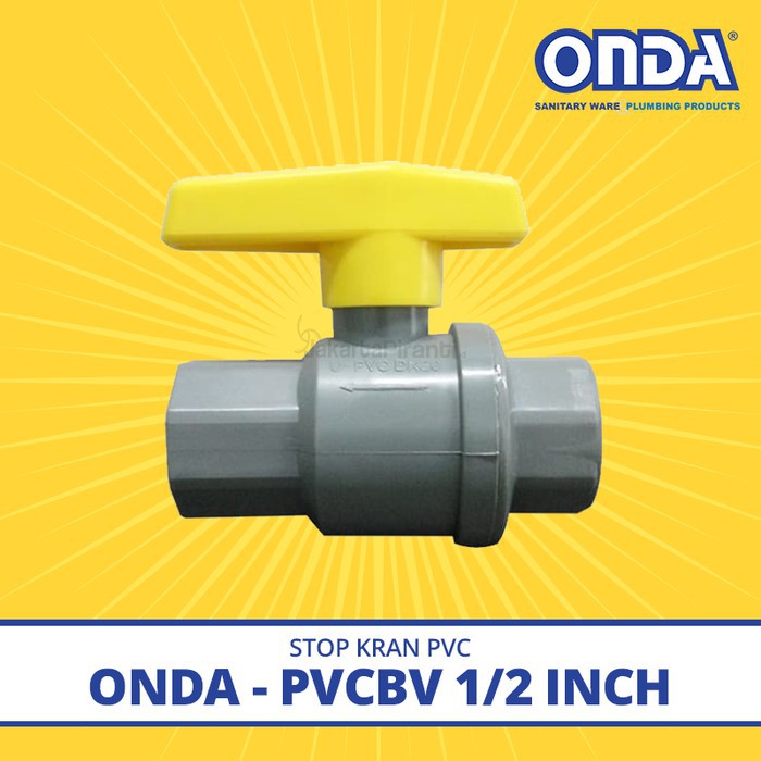 Stop kran / keran, ball valve pvcbv polos 1/2&quot; onda