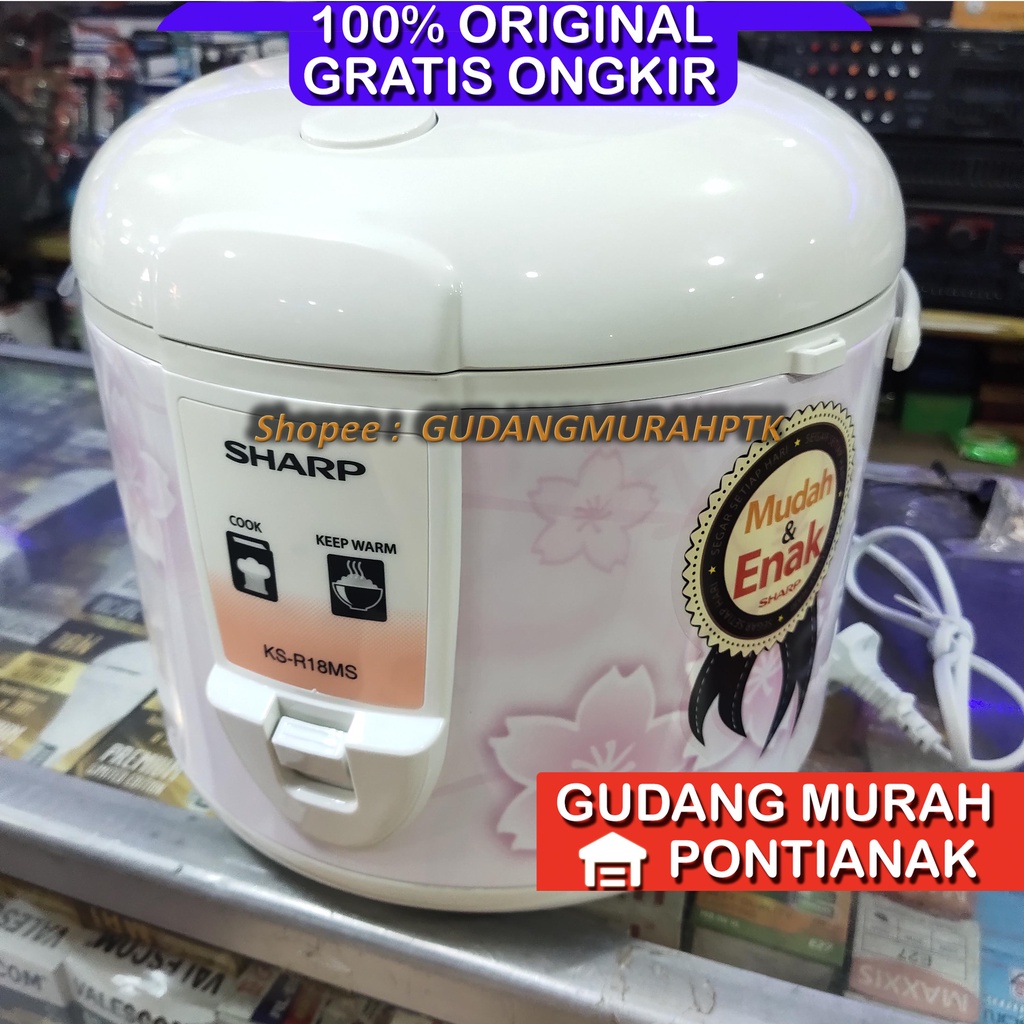 Rice Cooker Sharp KS-R18MS KSR18MS (MOTIF SAKURA) Penanak Nasi Kapasitas 1.8 Liter magicom penghangat dan penanak