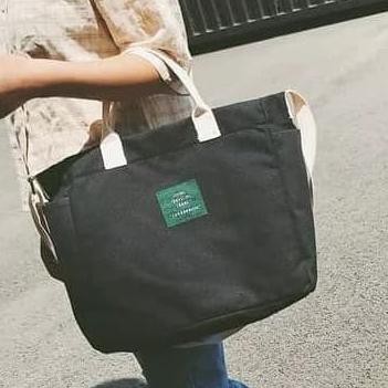 Tas Selempang Wanita Korea Jepang Vintage Kain Kanvas Import Slingbag