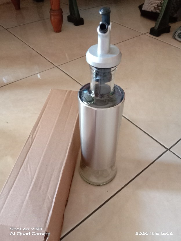 O724 Botol Minyak Botol Kecap Botol Cuka Dengan Pourer Dan Tutup 350ml