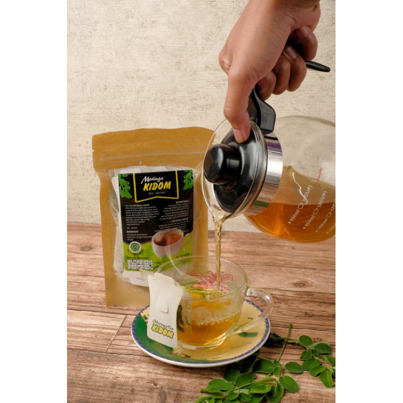 Teh Celup Daun Kelor Moringa KIDOM Foil isi 20 sachet Sehat, Nikmat, Menyegarkan