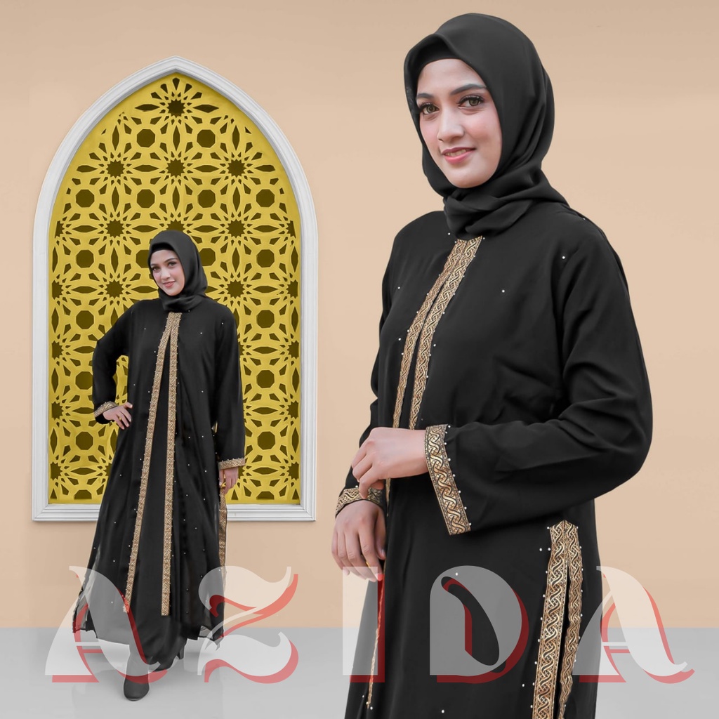 Gamis Abaya Kombinasi Sifon Abaya Turki Hitam Polos Kombinasi Gamis Dewasa Perempuan Abaya Kekinian Gamis Remaja Wanita Bahan Jetblack Premium