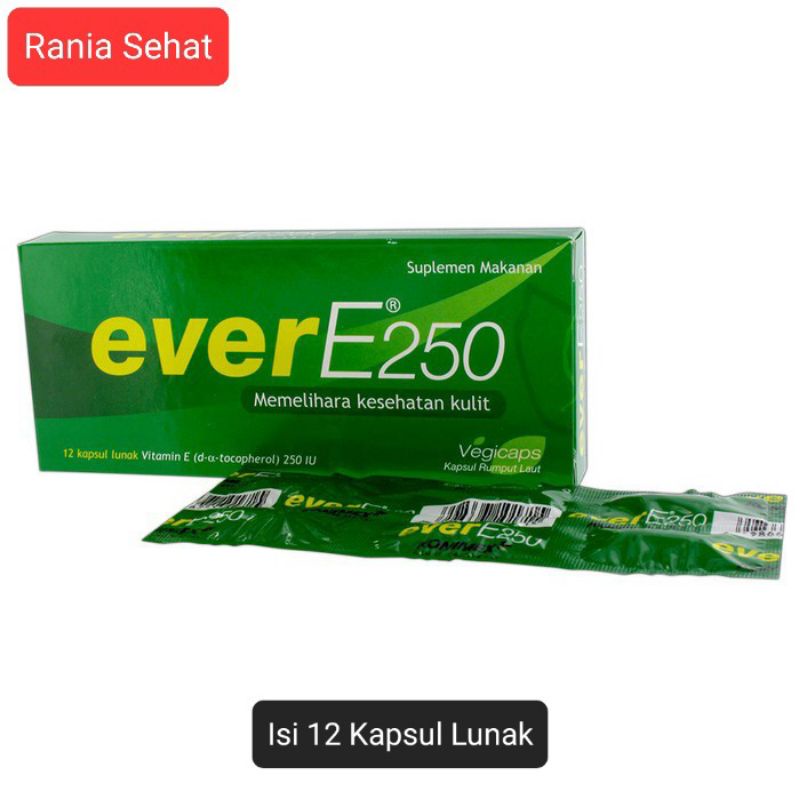Jual EVER E Vitamin E 250 IU Isi 12 Kapsul Lunak Vitamin Kulit