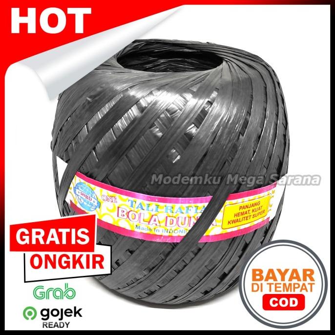 ] Tali Rafia Besar 1 Rol Hitam 1kg - Bola Dunia Jogja