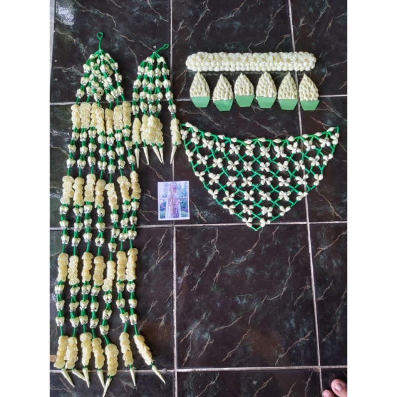 set  melati Sunda modern mutiara silver / melati palsu