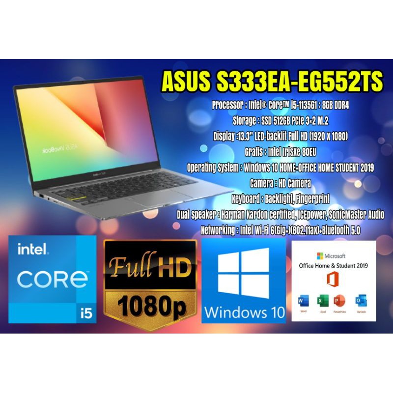 ASUS S333EA-EG552TS /I5-1135G1 /8GB /SSD512GB