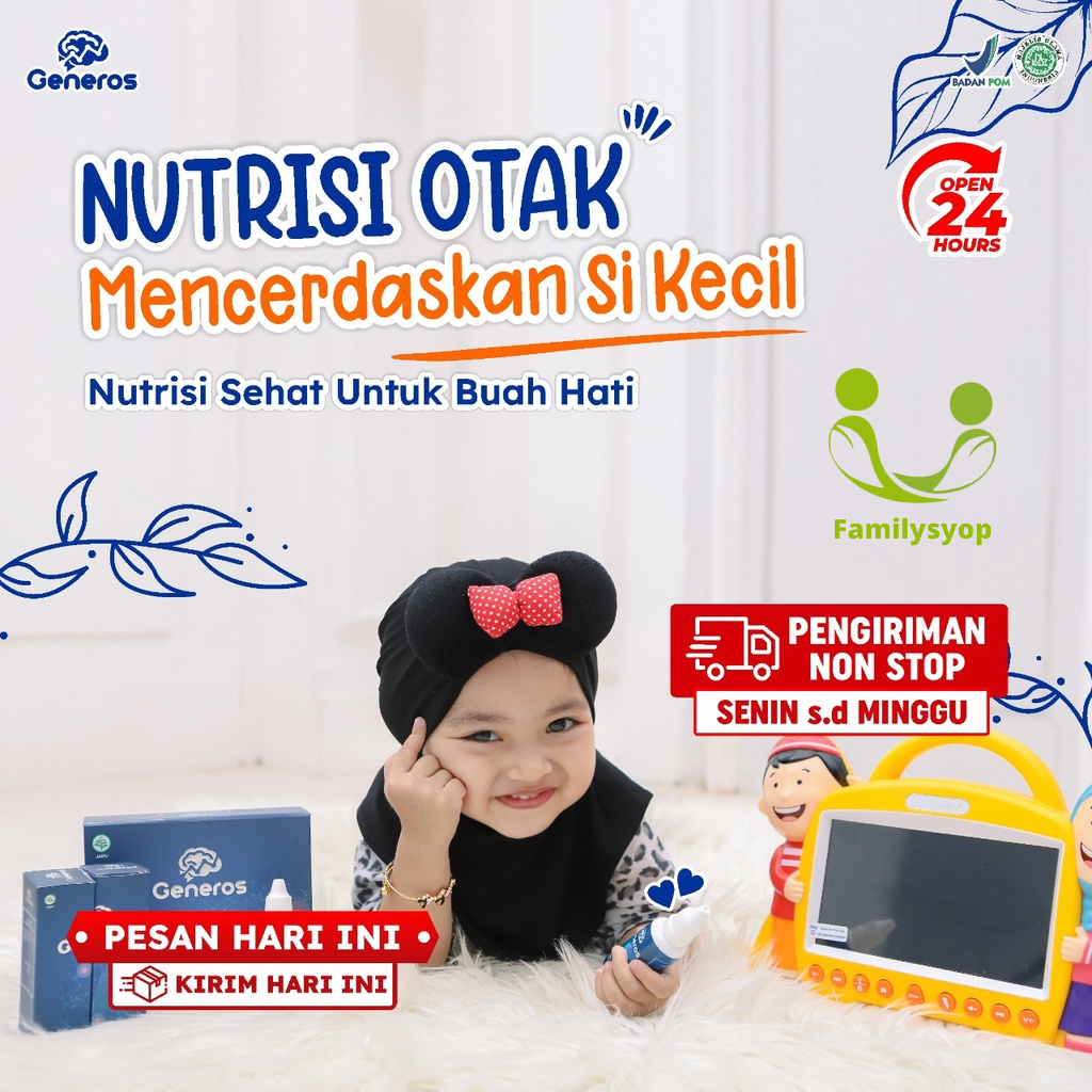 Generos - Original Multivitamin Suplemen Vitamin Otak Anak &amp; Daya Ingat Atasi Speech Delay Telat Bicara Autis Hyperaktif Tingkatkan Kecerdasan &amp; Konsentrasi