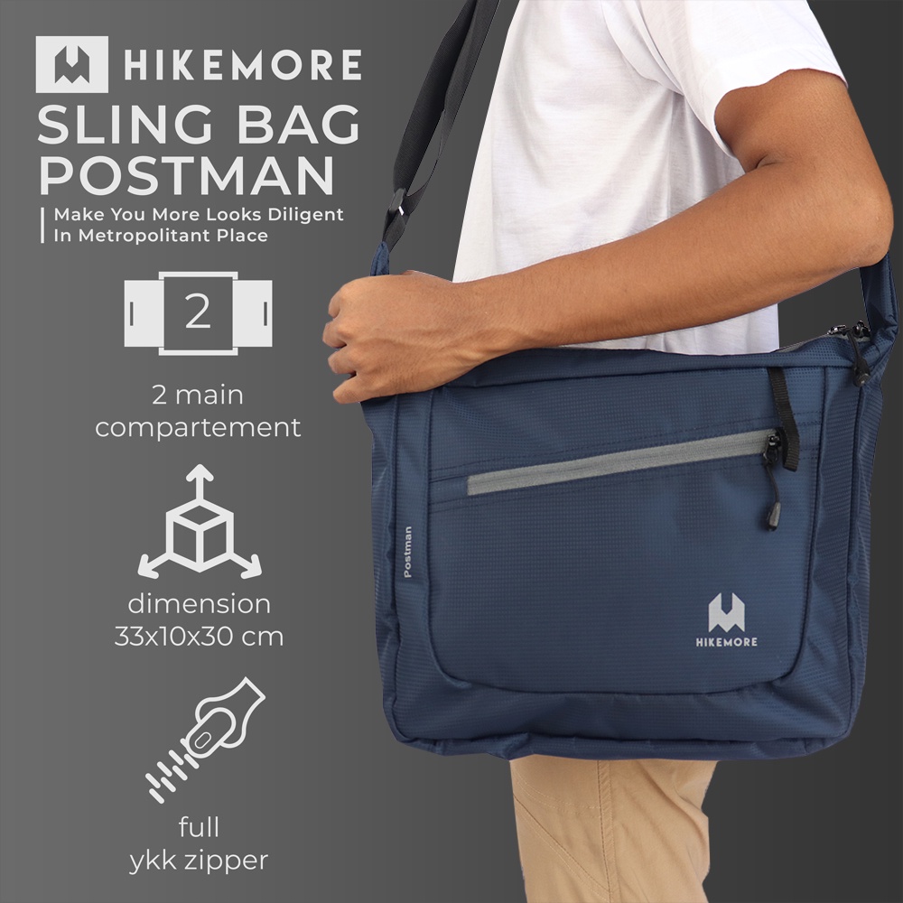 Hikemore Postman Tas Selempang Sling Bag Messenger Office Original