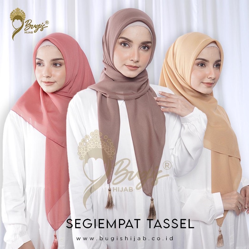 SEGIEMPAT POLOS TASSEL POMPOM BUGIS HIJAB KATALOG 2