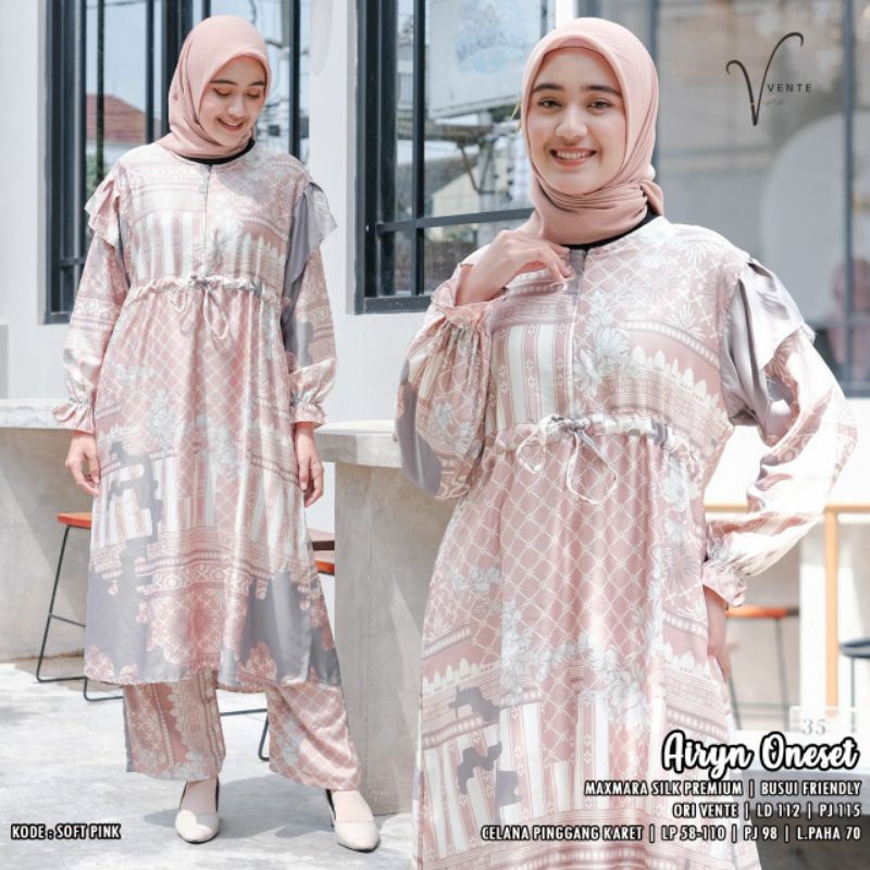 AIRYN ONE SET ORI VENTE DAILY - SETELAN TUNIK MAXMARA PREMIUM