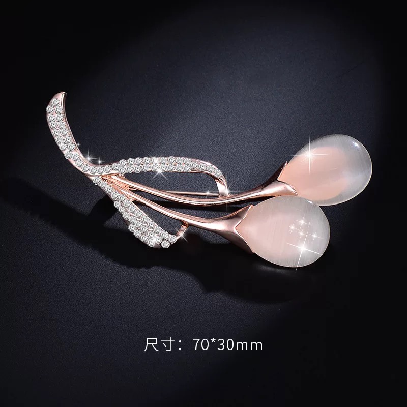 High-end Retro Mutiara Zirkon Bros Opal Swan Kupu-kupu Merak Bunga Berlian Imitasi Bros Aksesoris indah-29#
