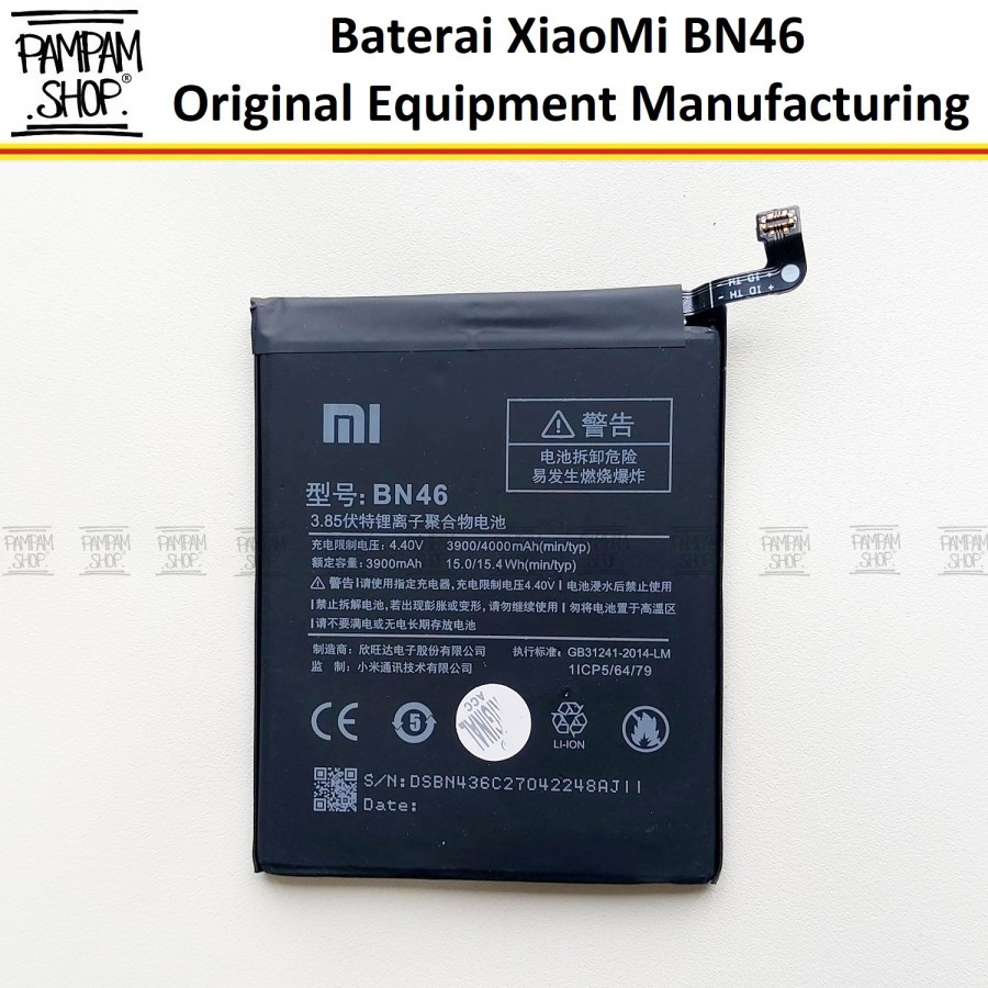 Baterai XiaoMi BN46 Redmi 7 Note 8 Original OEM Batre Xiao Batrai Battery Batrai BN 46 Ori Handphone HP