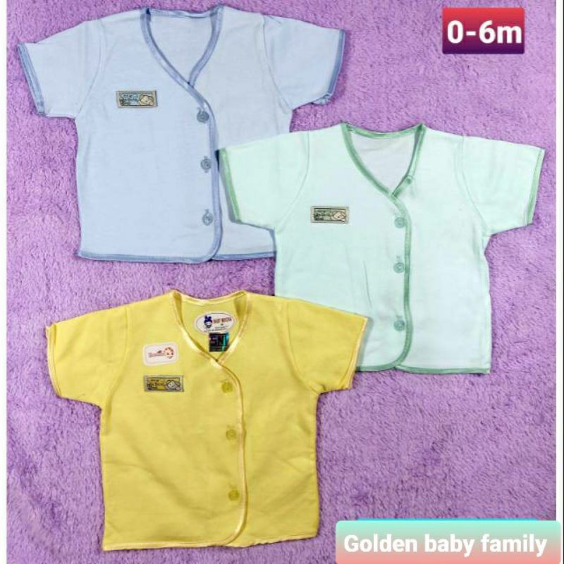 3 Pcs Baju baby mocha boboho lengan pendek warna polos