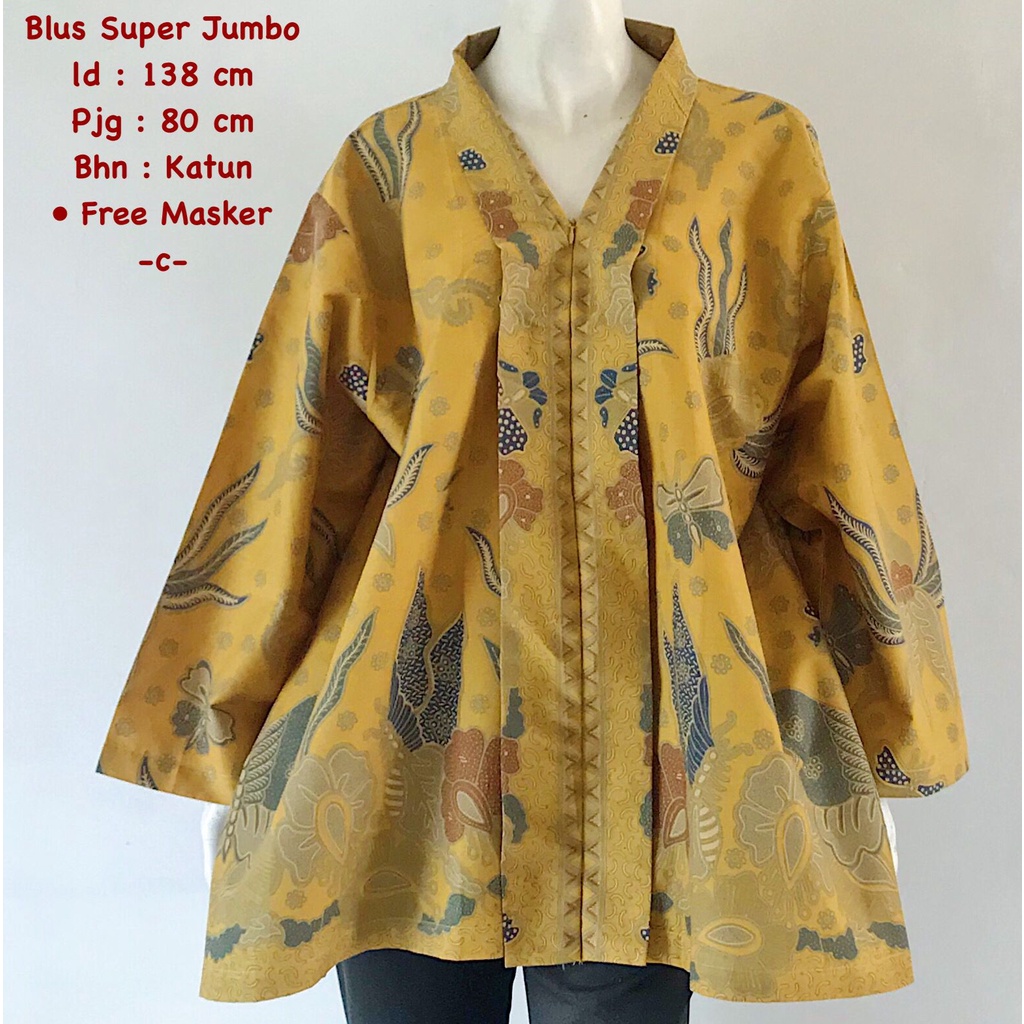 Blus super jumbo batik solo ld 》135cm big size