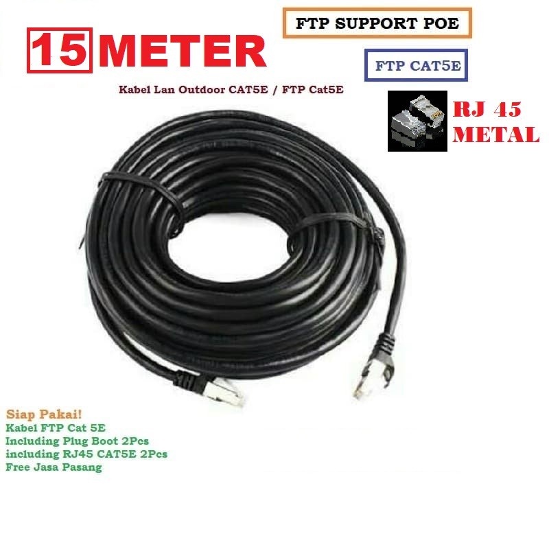 Kabel LAN outdoor STP FTP Cat5e 15M 15meter 15 meter high quality