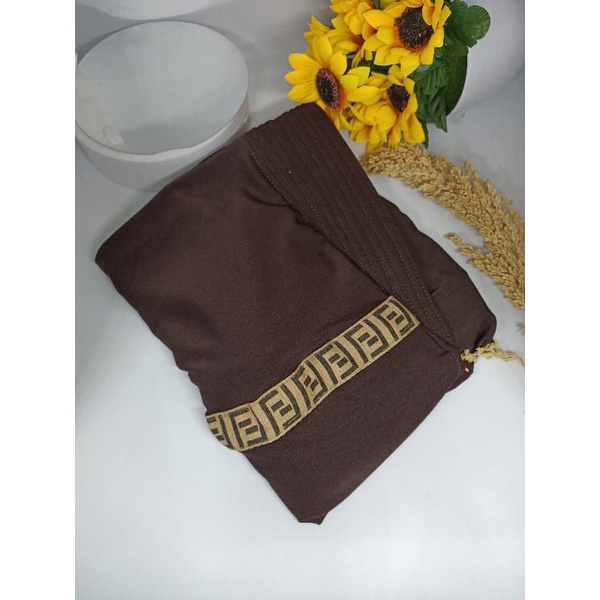 Jilbab Serut fendy Ori by Nasifahhijab matt jersey-Coklat Tua