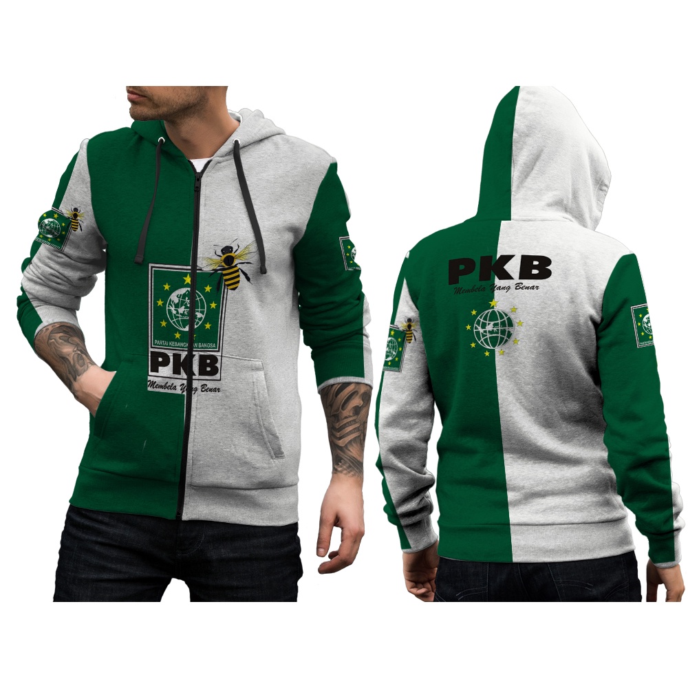 Jaket PKB / Jaket Partai PKB / Jaket Hoodie Zipper Partai Pkb Partai Kebangkitan Bangsa
