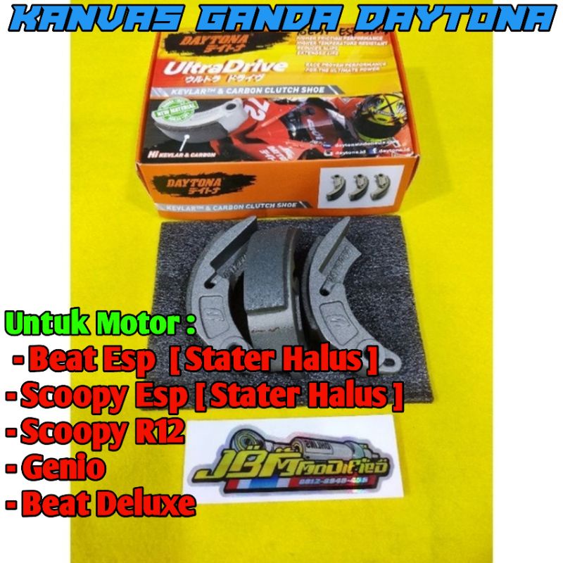 kampas Ganda Daytona Beat Esp & Scoopy Esp Kevlar & Carbon