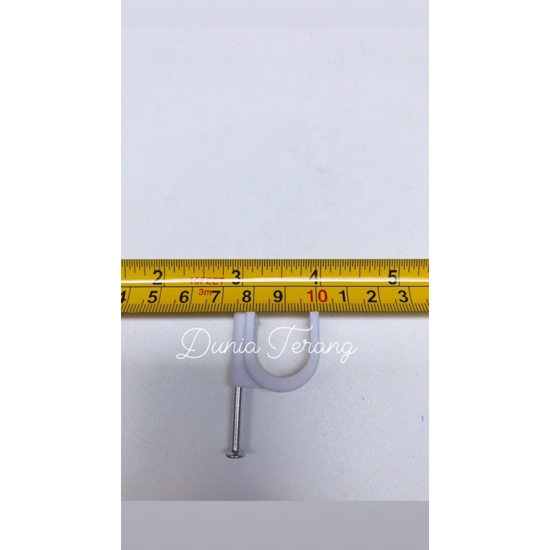 100bj Klem Kabel IMUNDEX 19 mm lengkap paku beton - Round Cable Clip 19mm - Clem Kabel Cleam