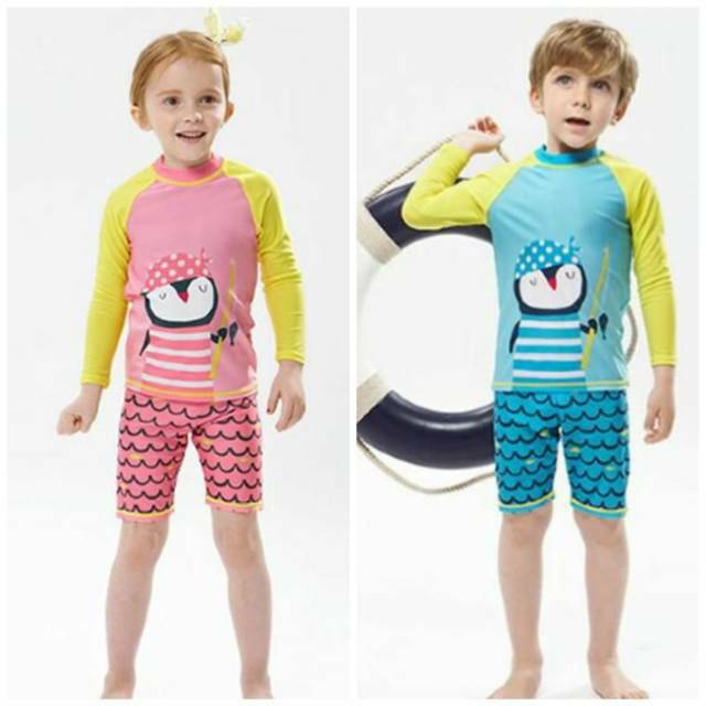 Baju renang anak lengan panjang celana panjang, baju renang 2pc, Kids Swimwear