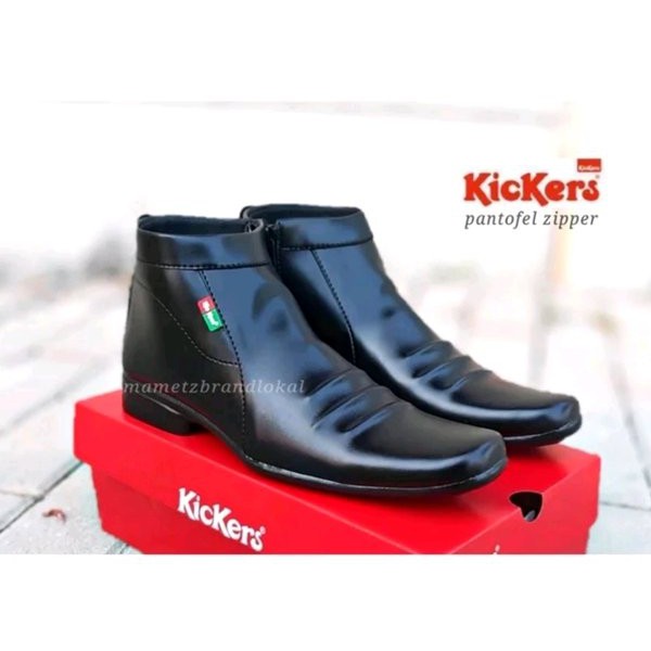 Toko SS Sepatu Pantofel Pantufel Pria sepatu kulit kickers pantofel boots tinggi zipper sleting