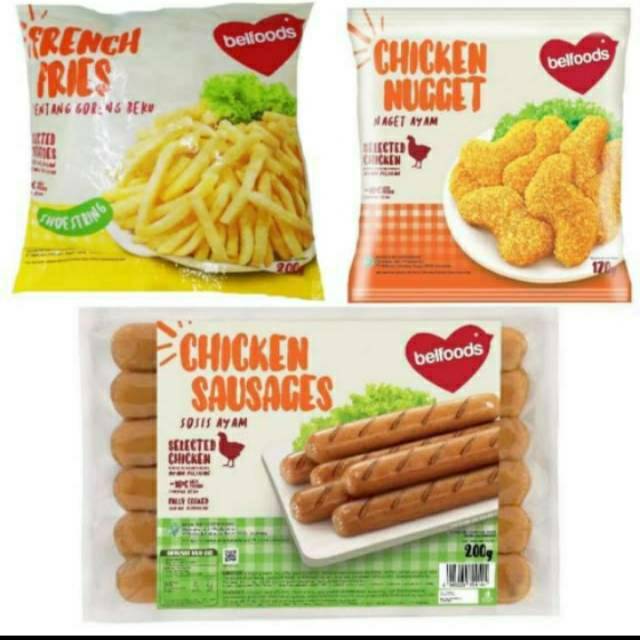 

FRENCH FRIES NUGGET SAUSAGE CHIKEN PAKET 3in1 KENYANG