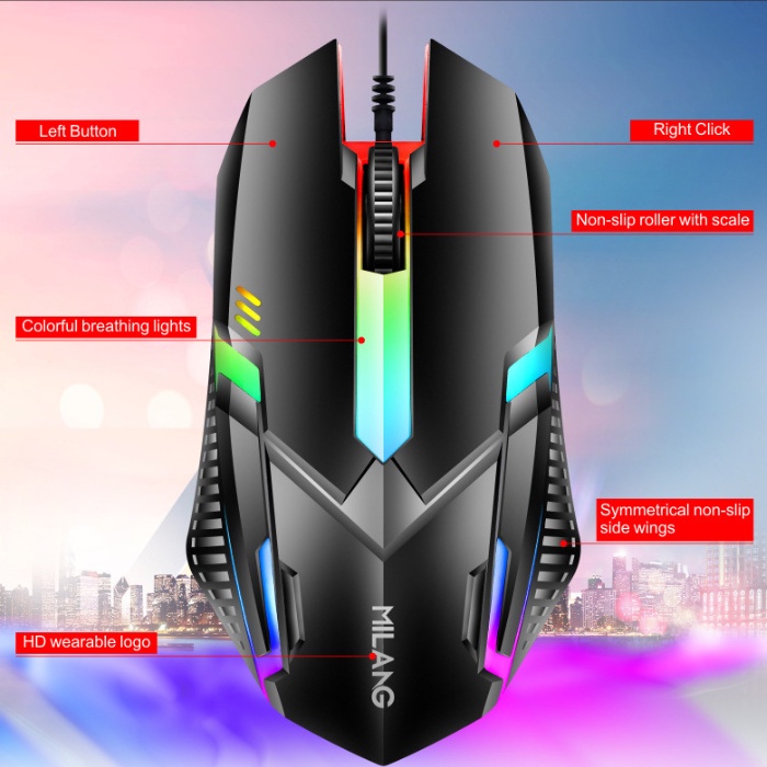 NEW MiWolf M3 Limit Blade Gaming Mouse Wired Milang LED RGB MURAH