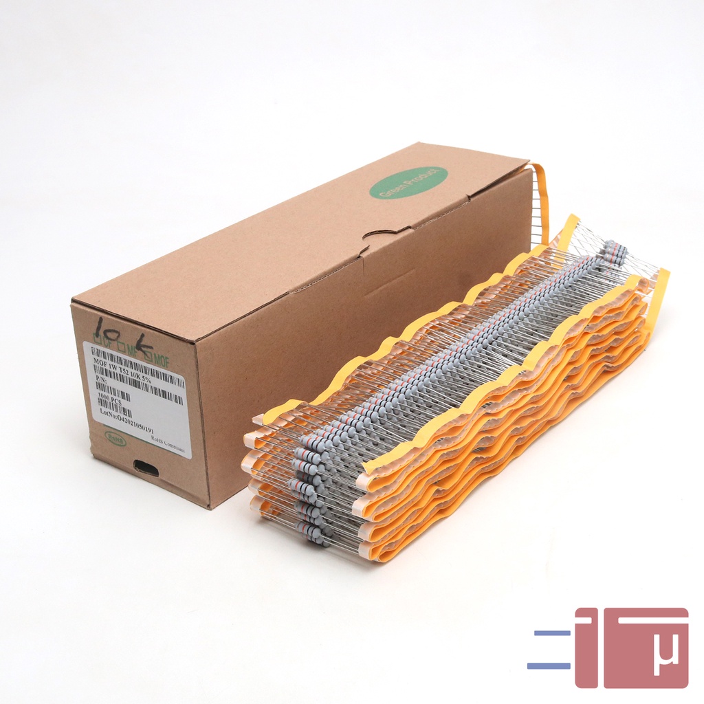 x10 Resistor 10K 1W Metal Oxide 5% Taiwan Kaki Tembaga