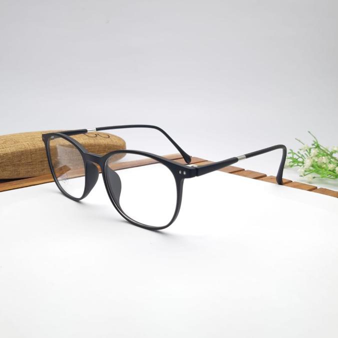 Frame Kacamata Pria Wanita Minus Lensa Esilor Original