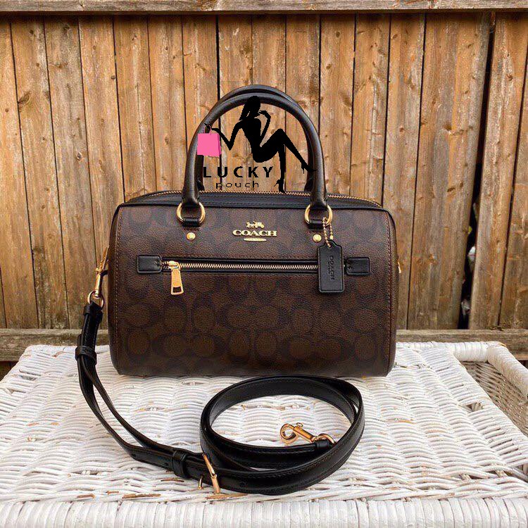Coach Rowan Satchel in Signature Mahogany Brown