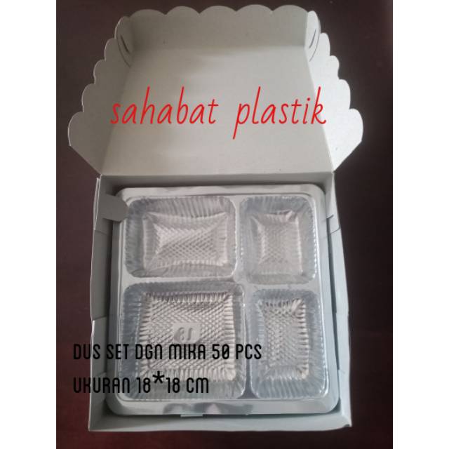 

Dus nasi set dengan mika 50 pcs ukuran 18*18 cm