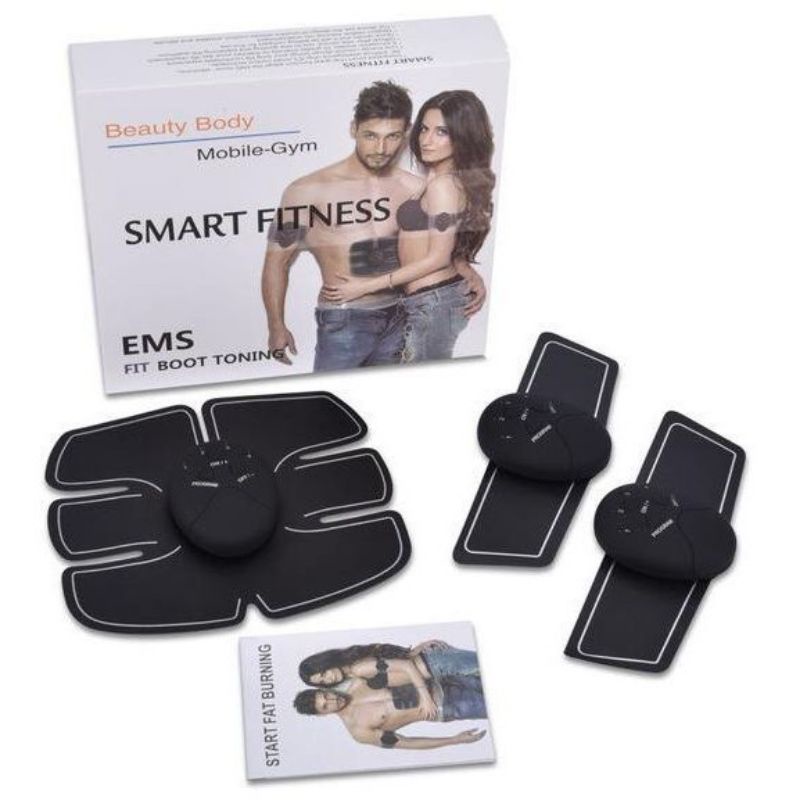 smart fitnes alat pembentuk otot perut pengencang otot sispack pelangsing pria wanita ems stimulator elektrik pembentukan tubuh sis pack