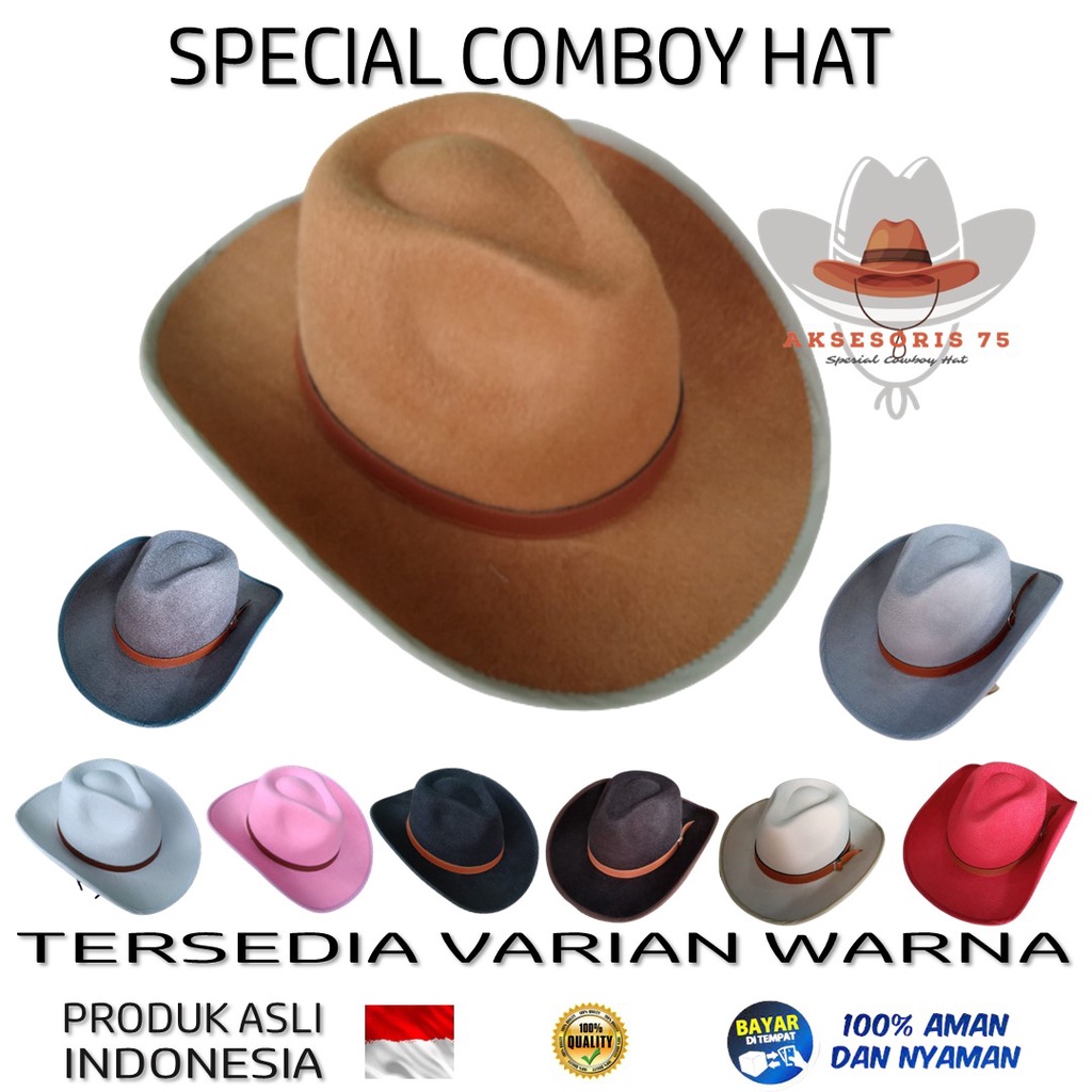 * Topi koboy cowo / topi koboi cewek / topi koboi pria dewasa / topi koboi keren / topi koboi lebar 