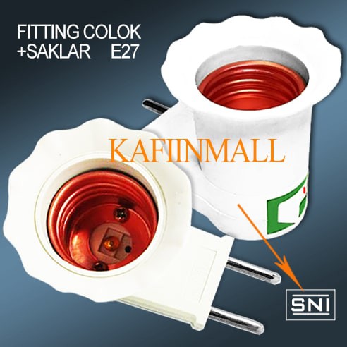 Fitting colok dan saklar putih/fitting E27/Fitting saklar