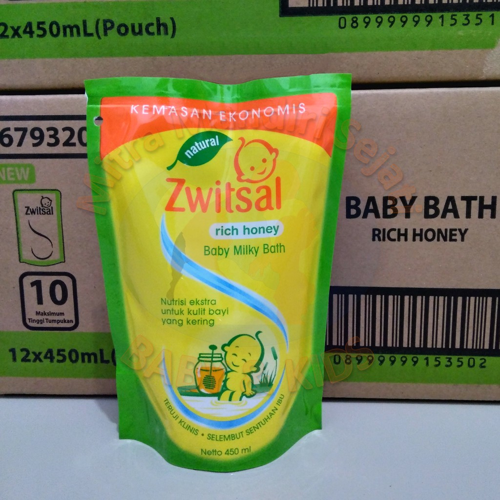 Jual Zwitsal Natural Baby Bath Milk and Honey 450 ml Shopee Indonesia