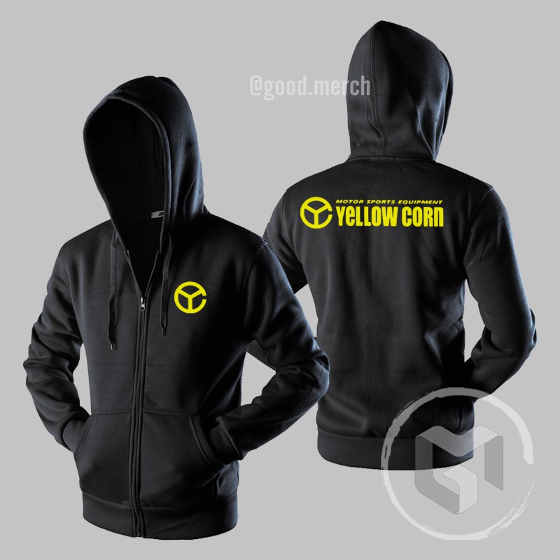 JAKET HOODIE ZIPPER YELLOW CORN