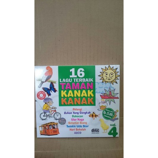 CD ORIGINAL 16 LAGU TERBAIK TAMAN KANAK-KANAK VOL. 4