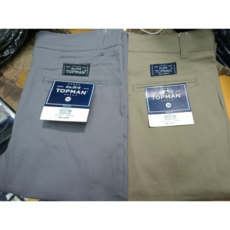 COD/ BAYAR DI TEMPAT ) CELANA CHINO PANJANG PRIA/ORIGINAL SLIMFIT/ MERK TOP MAN SIZE 27-38