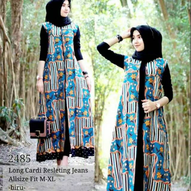 LONG CARDY/CARDIGAN BATIK LENGAN BUNTUNG MURAH