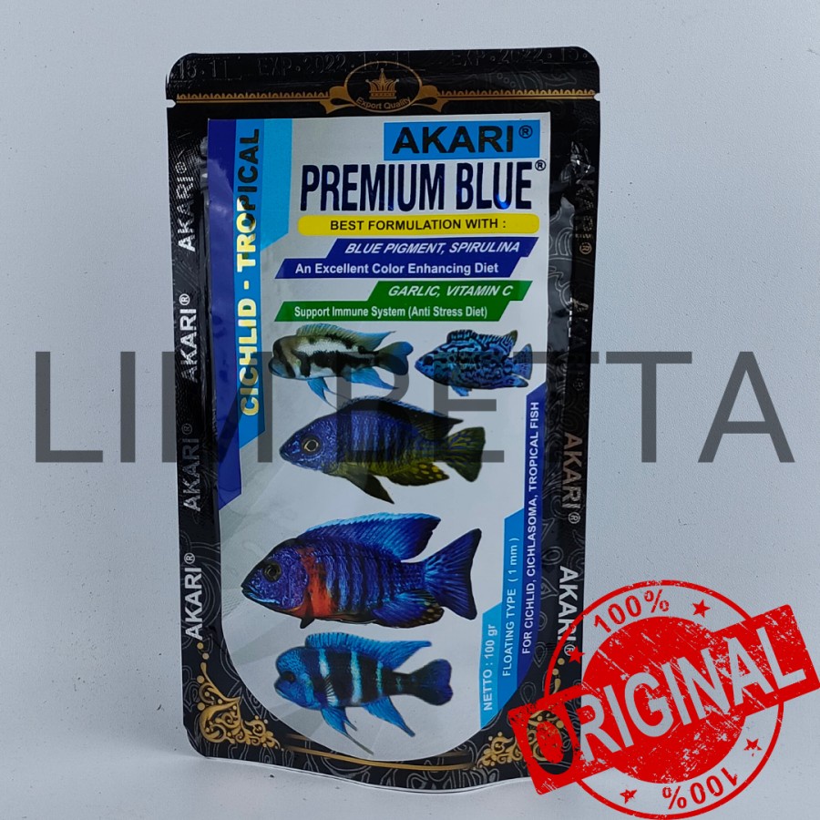 AKARI PREMIUM BLUE CHICLID 100 GRAM / MAKANAN IKAN CHICLID