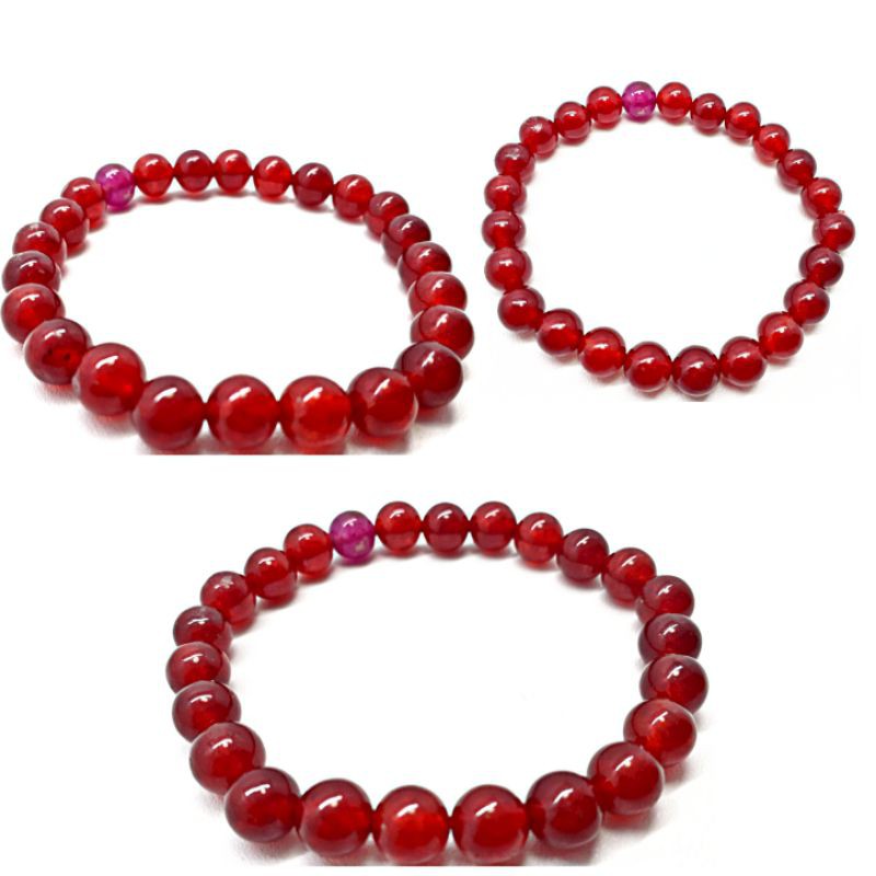 GELANG BATU GIOK MERAH MARON NATURAL